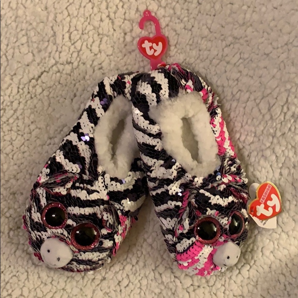 ty fashion Zoey (zebra) slippers